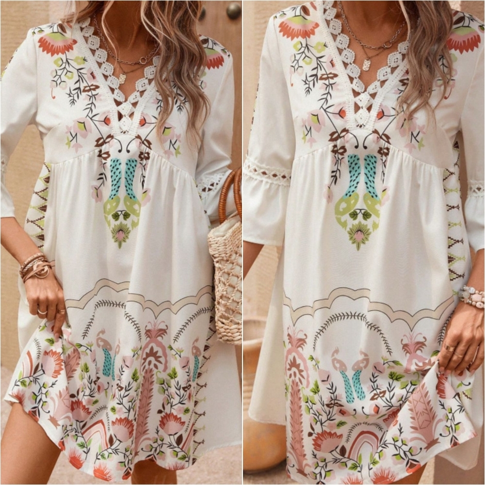 Whimsical Wonders Dress - Apricot